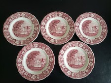 5 Palissy THAMES RIVER SCENES Brotteller HAMTON Court BRIDGE Teller 15,5cm ROT#6