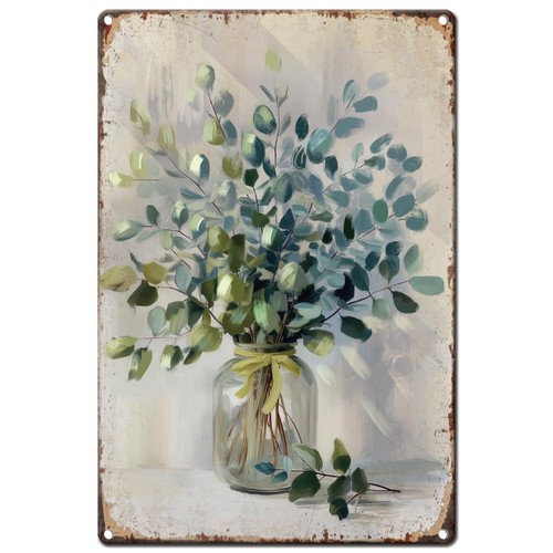 Vintage metallschild blumen - metallschild,