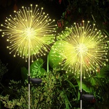 2x Solar Feuerwerk Gartenlichter 120 LED Garten Dekorative Lichter Solarstecker