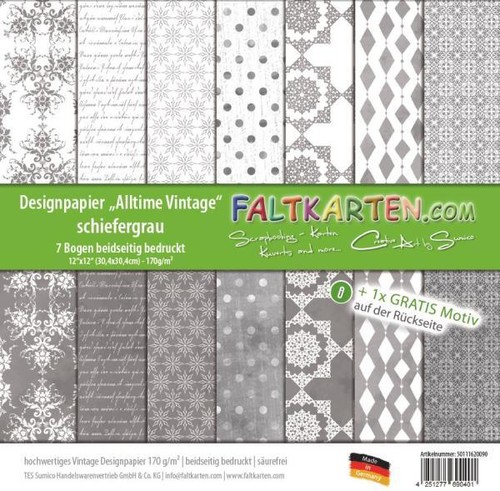 Vintage designpapier x12 - vintage-designpapier, 12"x12"