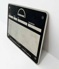 Maschinenschild Renk Typenschild Blanko Rohling