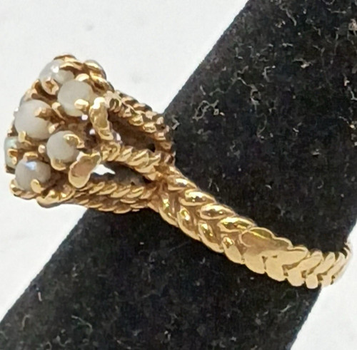 14k gelbgold cluster opal - cluster, ring