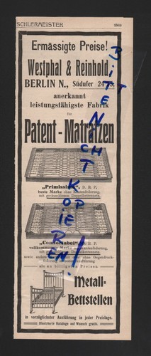 Berlin werbung 1908 - berlin,, westphal