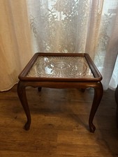 Chippendale Tisch Mit Glasplatte Barockstil 47x47x42 Cm Beistelltisch Vintage