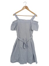 Esprit Damen Sommerkleid Gr. S 36 Blau gestreift Bohemian Baumwolle Midikleid