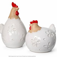 2er Set Huhn Hühner Dekofigur