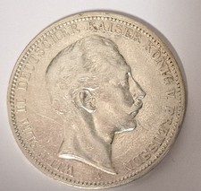 Dt.Reich - 3 Mark Silber 1909 A - Wilhelm II. Deutscher Kaiser, König v.Preussen