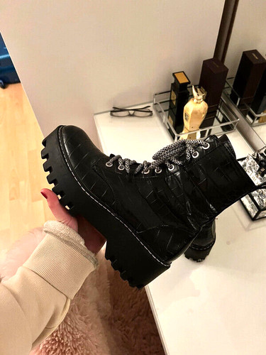 Zara plateau boots schwarz - zara,