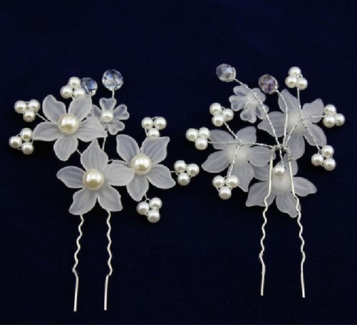 Haarnadeln blumen perlen - 2,