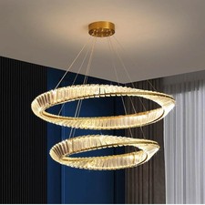 Moderne Kristall -LED -Kronleuchter, Edelstahl Gold Küche Kronleuchter,