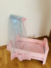 Baby Annabell-Puppenbett Himmel-Leuchtsternen-Schlaflied-Matratze Decke+Kissen