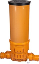 Kontrollschacht Revisionsschacht DN 400 mit Rückstauklappe 2 x Ø125 mm