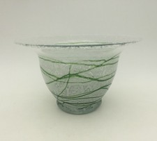 Lötz Schaumglas Schale - weiß-grün