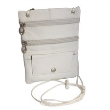 flevado Brusttasche Handtasche klein Echt Leder Damen Urlaubstasche Farbe Beige