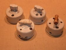 4 alte Porzellan Drehschalter