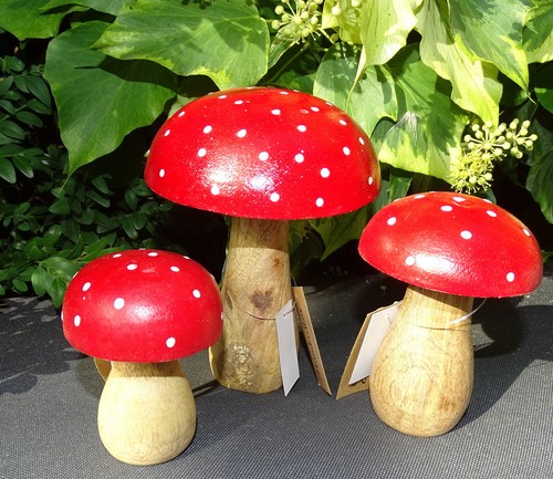 Deko-Pilz-Holz"Fliegenpilz"