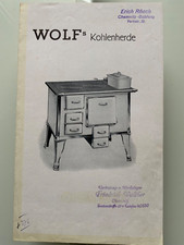 Prospekt / Katalog Wolfs Kohlenherde 1935 Herd Herde Küchenherd Küchenofen etc.