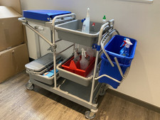 Putzwagen Reinigungswagen Wischwagen Systemwagen mit 4 Rollen 2 Eimern 18L