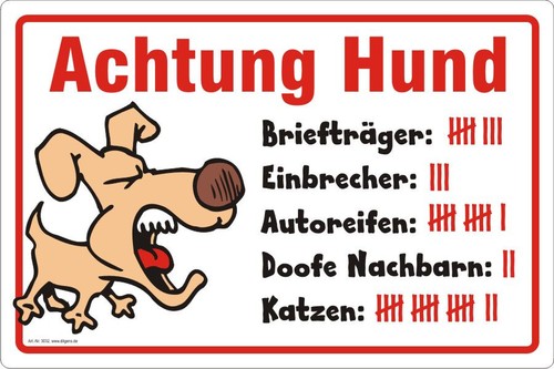 Achtung hund aufkleber - achtung,