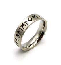 Wikinger Runen Ring aus Edelstahl in Silber Poliert / Nordic Viking Runenring
