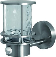 Ledvance Glas Wandleuchte Endura Classic E27 IP44 mit Sensor Silber Außen