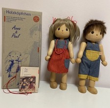 Haba Puppen - Holzpuppen Holzköpfchen Anna und Paul