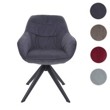 Esszimmerstuhl HWC-K28, Küchenstuhl Stuhl mit Armlehne drehbar Metall Stoff