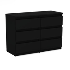 Kommode mit 2-8 Schubladen Sideboard Schubladenschrank Klamotenschrank (Schwarz)