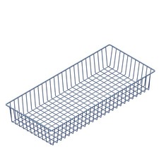 10705-00003= Drahtkorb mit Träger 800x350 mm weißalu RA 50|32 Element Regal