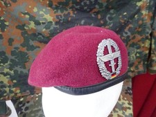 (B14) Original Bundeswehr Barett Heeresflieger Größe 57 Bordeaux Rot