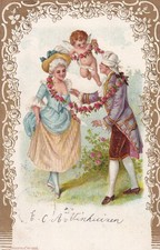 Präge Postkarte - Liebespaar