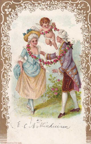 Präge postkarte liebespaar - postkarte,