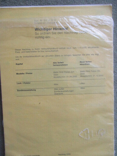 Bmw handbuch verkäufer - f.,
