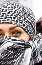 Shmagh großes Tuch schwarz weiß Arafattuch Islam Kufiya Kafiya Hatta Ghutra