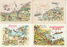 AK Postkarten 4x Ostsee