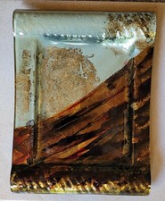 Unikat Glasschale Dekoschale handbemalt rechteckig vom Künstlermarkt unbenutzt 