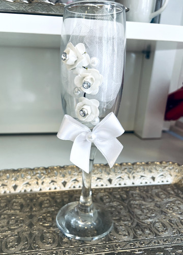 Sektgläser weiß rosen - sektgläser,