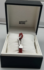 MONTBLANC, rotes Lederarmband mit Edelstahlverschluss, gebraucht 20cm