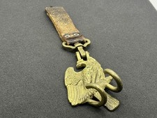 Sammler Trommelhaken - Preussen Messing Adler Lederschlaufe 21 cm. Zustand siehe