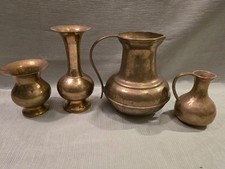 4er Set Vintage Messing Vasen