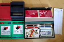 Bridge Komplettset 4x Bietkarten, Spielkarten, 4 Spielblöcke, Etui