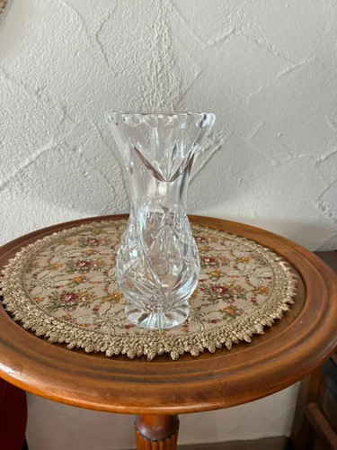 Vintage kristall optik vase - kristall,