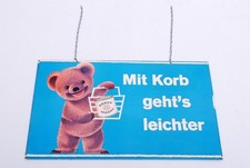 Alte Reklame Bärenmarke Schild Deckenhänger Mit Korb geht's leichter 1.RAI
