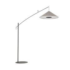 XXL Stehlampe Grau Stoff