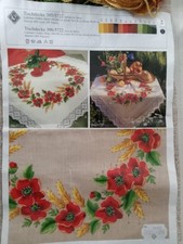 Stickkissen Stickpackung Vintage OVP DIY Mohnblumen 40x40cm