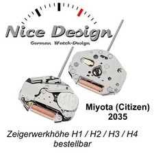 Miyota 6 3/4X8 / 2035-H1/2036-H2/2039-H3/2033-H4 Quarz Uhrwerk / inkl. Batterie.