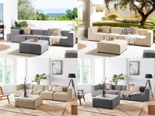 XL Designer Lounge Gartenmöbel Sofa Sitzgruppe bequeme Couch Terrasse Wohnzimmer