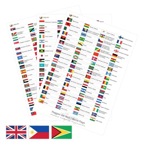 Sticker set flaggen der welt - sticker,