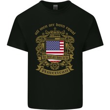 Alle Men Are Born Equal American Amerika USA Herren Leichte Baumwolle T-Shirt