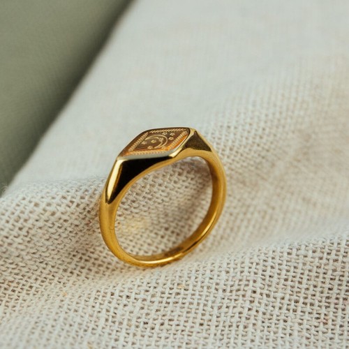 Ring mond sterne - mond, edelstahl